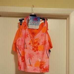 NWT: ZeroXposur Girls Plus 3 Piece Flamingo Tankini Swim Set